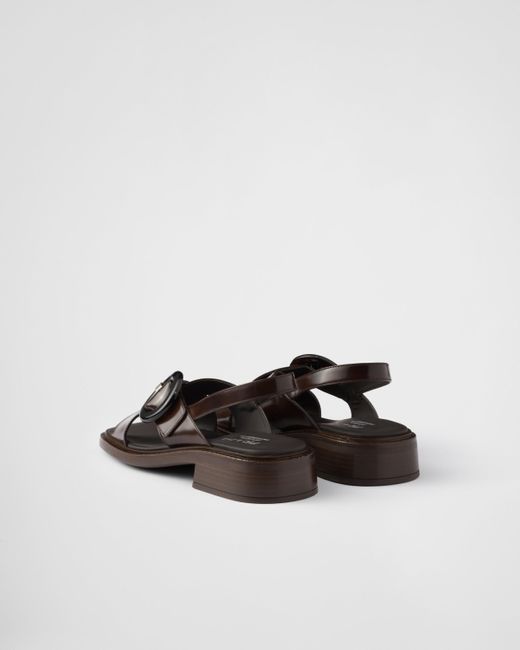 Prada Multicolor Brushed Leather Sandals With Buckle