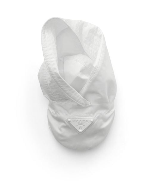 Prada White Foldable Re-Nylon Bucket Hat