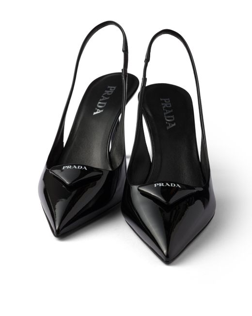 Zapatos De Salón Slingbacks De Charol, Mujer, Talla Prada de color Black