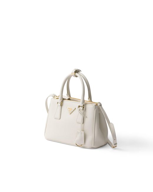 Prada White Galleria Small Leather Bag