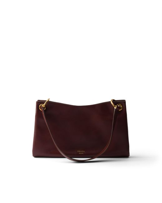Prada Purple Etude Large Leather Shoulder Bag