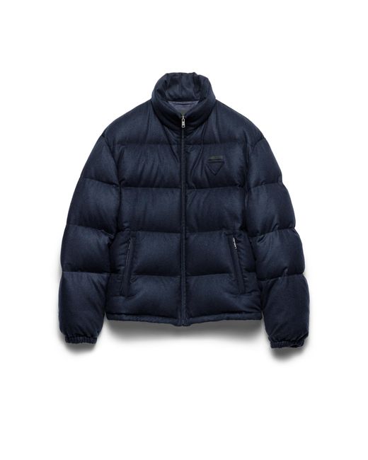 Prada Daunenjacke Aus Mittelschwerem Kaschmir, Herren, Größe in Blue für Herren