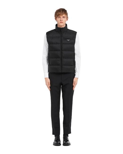Chaleco De Re-Nylon Acolchado, Hombre, Talla Prada de hombre de color Black