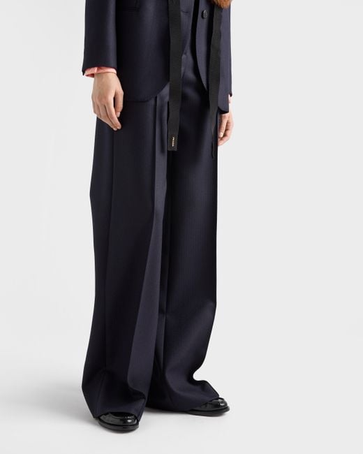 Prada Blue Wool Pants