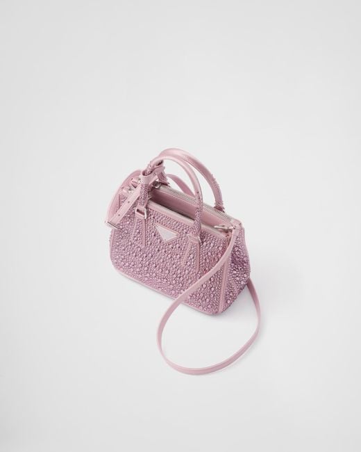 Prada Pink Galleria Satin Mini-Bag With Crystals