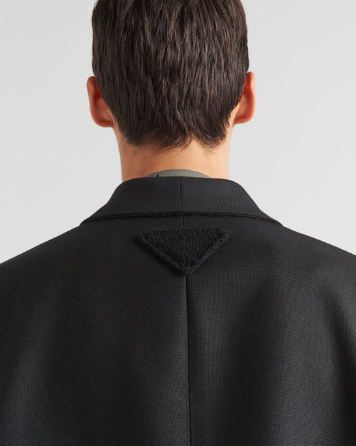 Prada Black Single-breasted Mohair Wool Jacket for men
