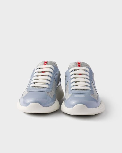 Baskets America's Cup En Cuir Verni Prada pour homme en coloris Blue
