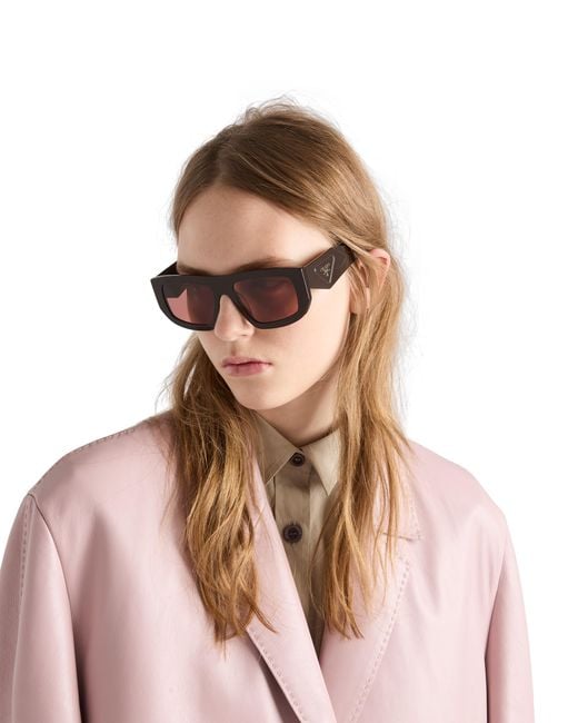 Prada Pink Sunglasses With Triangle Logo
