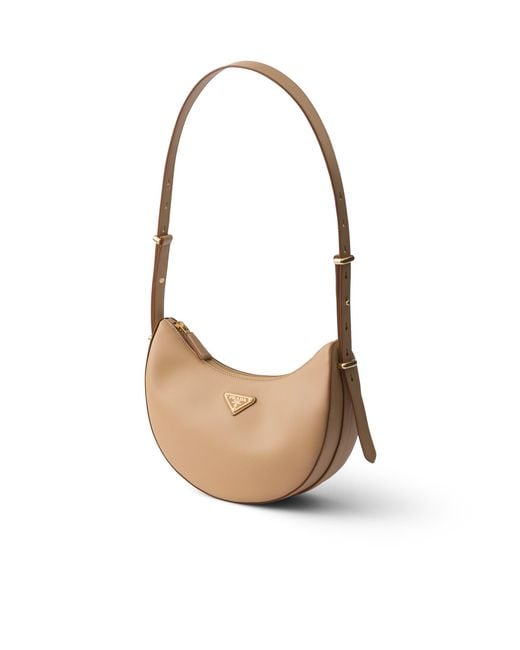 Prada White Arqué Small Leather Shoulder Bag