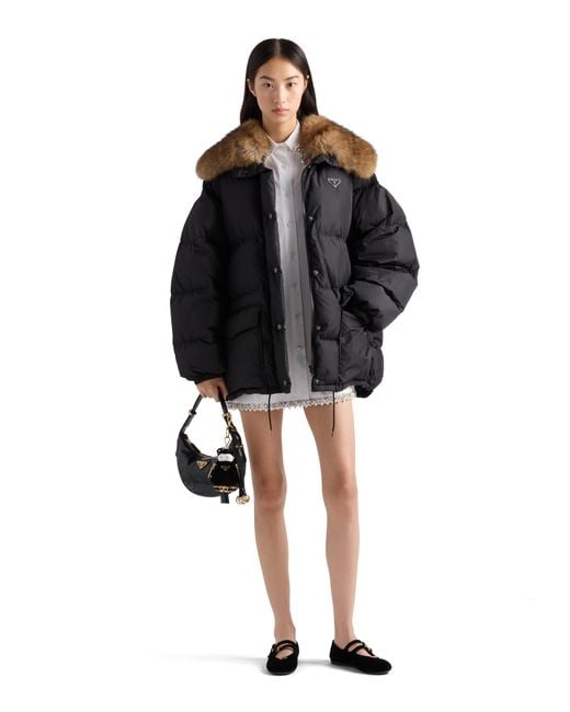 Prada Black Tech Canvas Down Jacket