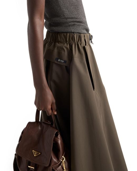 Prada Natural Technical Fabric Circle Skirt