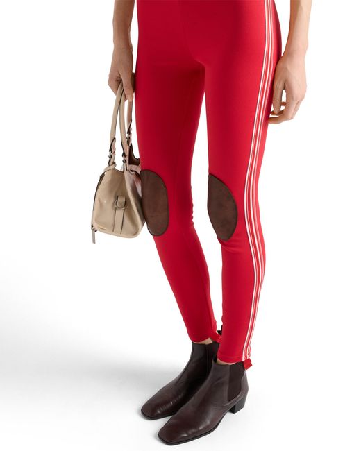 Prada Red Fleece Leggings