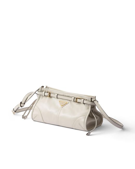 Prada Natural Bonnie Small Leather Shoulder Bag