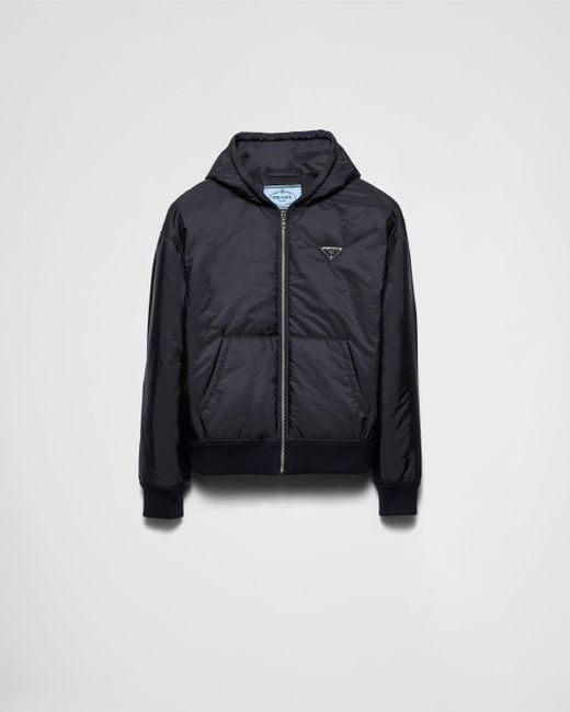 Prada Blue Hooded Re-Nylon Blouson Jacket