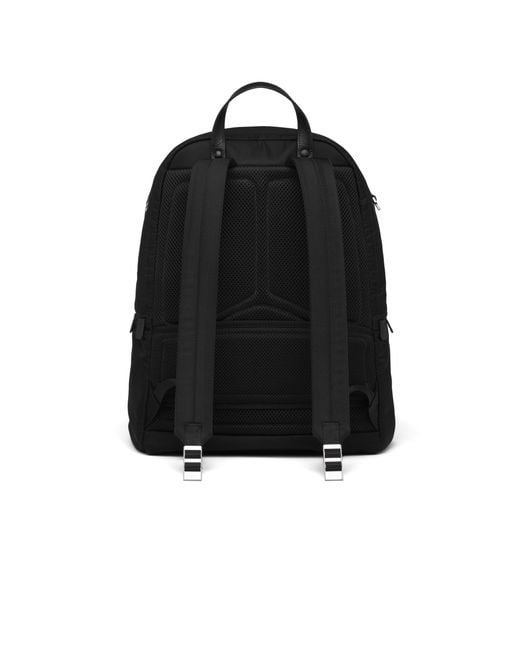 Prada Black Re-nylon Logo-plaque Backpack for men
