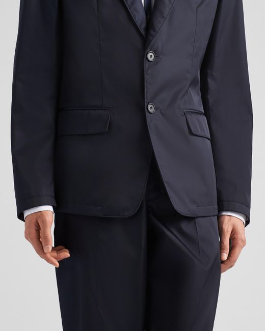Prada Blue Re-Nylon Single-Breasted Jacket for men