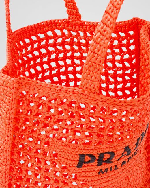 Prada Red Crochet Tote Bag