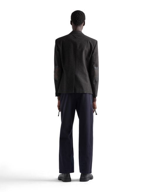 Prada Blue Technical Cashmere Pants for men