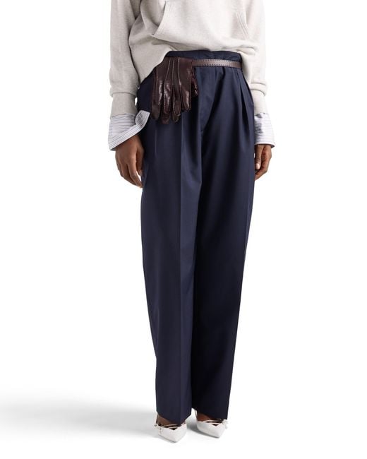 Prada Blue Light Mohair Pants