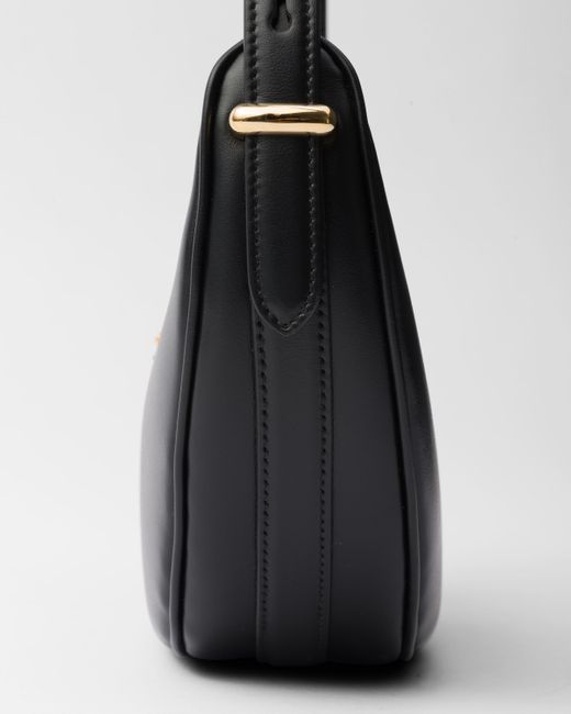 Prada Black Arqué Leather Shoulder Bag