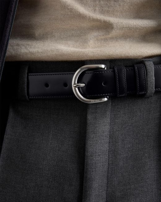 Prada Black Leather Belt for men