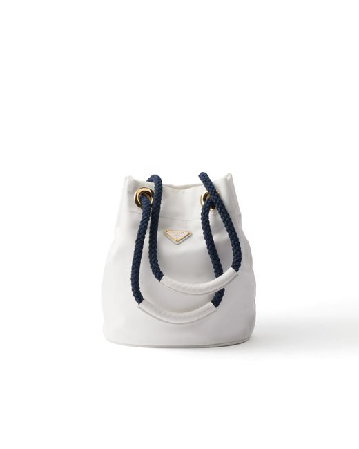 Bolso Saco Mariner De Re-Nylon Pequeño, Mujer Prada de color White