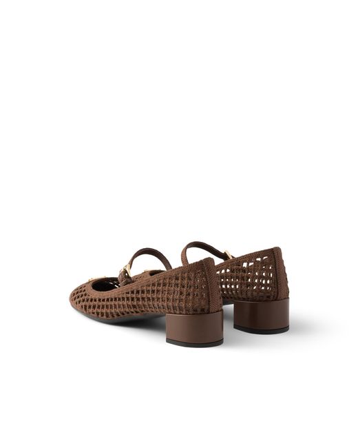 Prada Brown Crochet Pumps