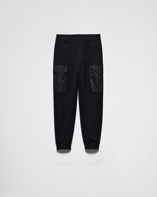 Jogging En Coton Molletonné Et Re-Nylon Prada pour homme en coloris Blue