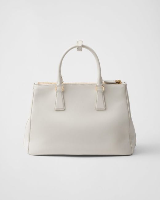 Prada White Große Galleria Tasche Aus Leder