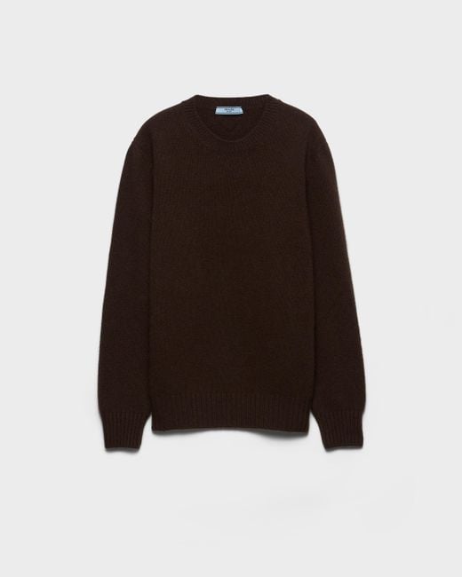 Prada Brown Wool And Cashmere Crew-Neck Sweater