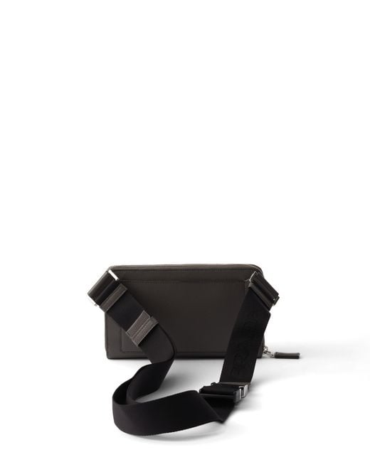 Prada Black Saffiano Leather Belt Bag for men