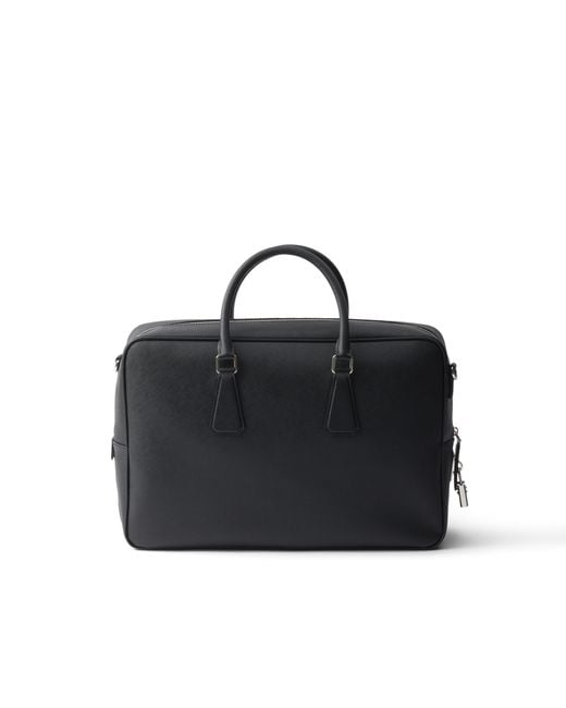 Prada Black Saffiano Leather Work Bag for men