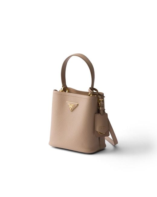 Prada White Panier Mini Saffiano Leather Bag