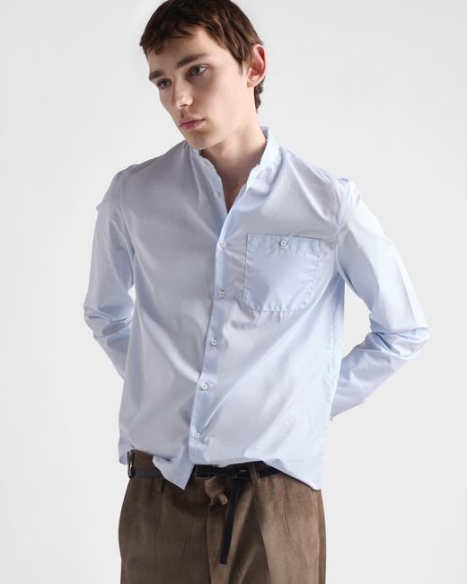 Prada Blue Cotton Shirt for men