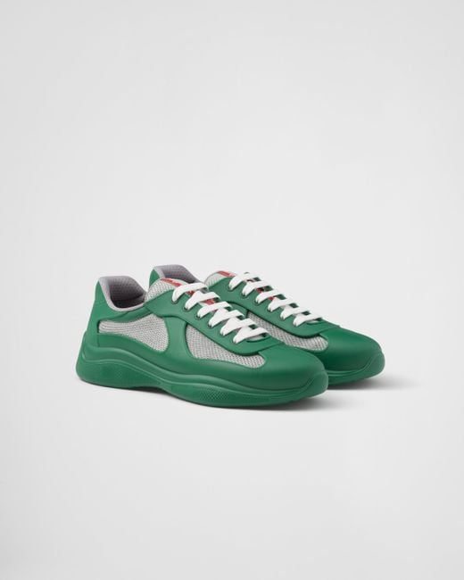 Prada America’S Cup Sneaker Aus Weichem Gummi Und Bike-Gewebe in Green für Herren