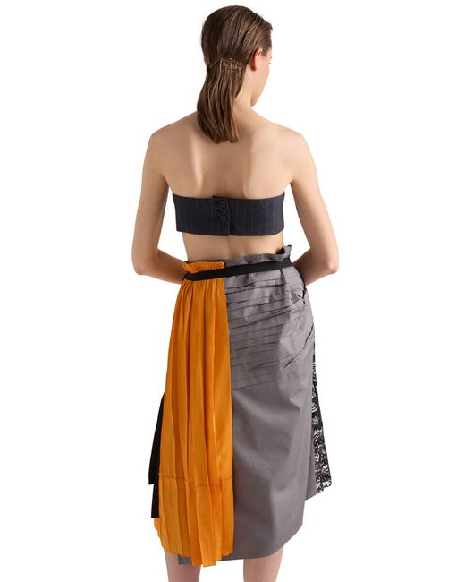 Gonna Patchwork di Prada in Orange