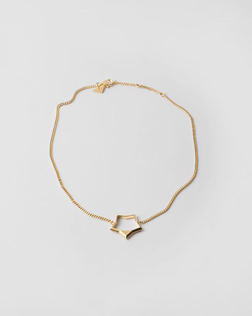 Prada Metallic Metal Necklace