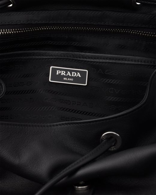 Prada Black Leather Backpack for men