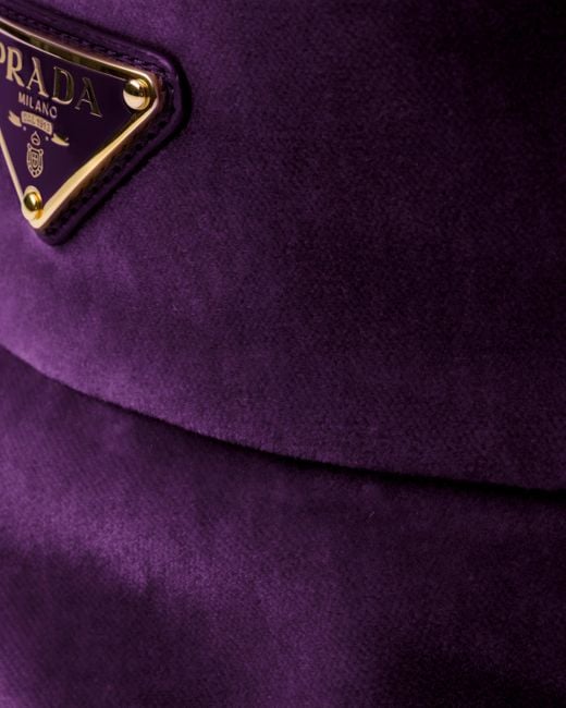 Prada Purple Velvet Bucket Hat