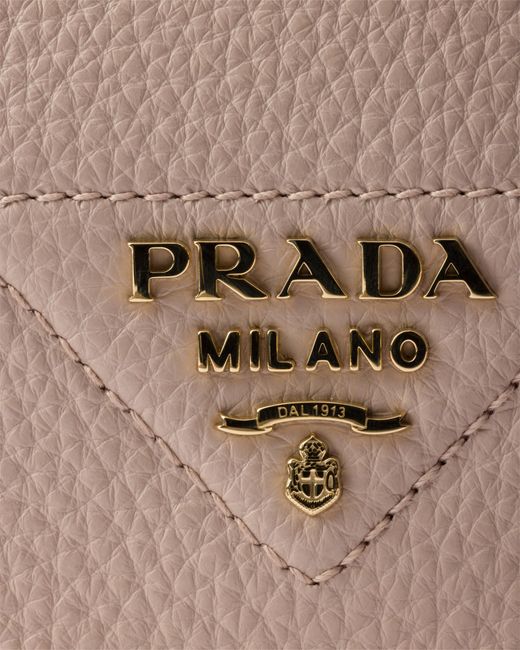 Prada Gray Leather Shoulder Bag, Water Lily