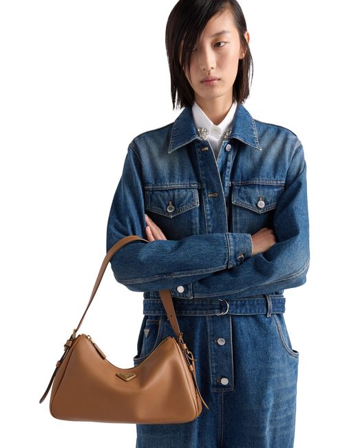 Borsa A Spalla Aimée Media di Prada in Brown