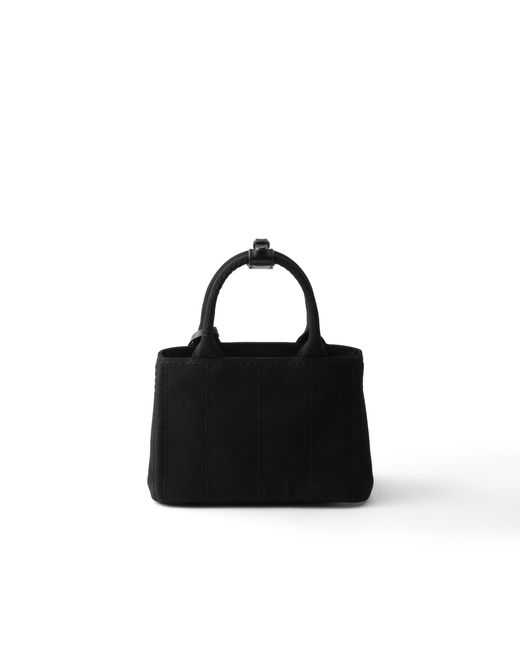 Prada Black Jardinière Cotton Canvas Mini-Bag