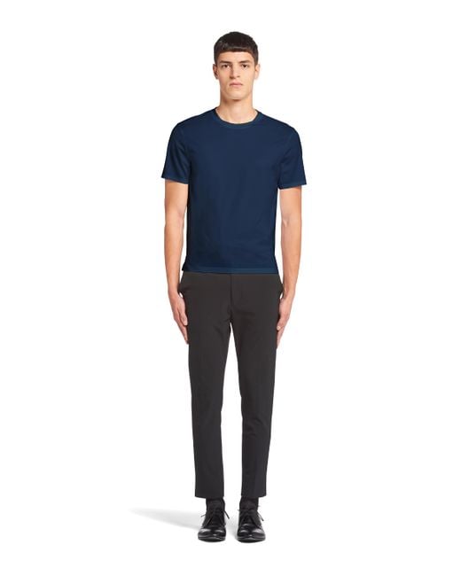 Prada Blue Logo T-Shirt for men