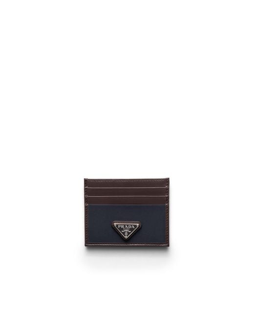 Prada White Speedrock Re-Nylon And Leather Card Holder for men