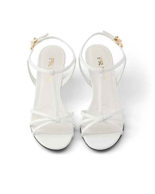 Prada White Patent Leather Sandals