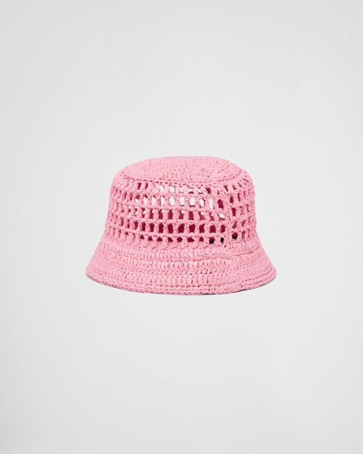 Prada Pink Crochet Bucket Hat