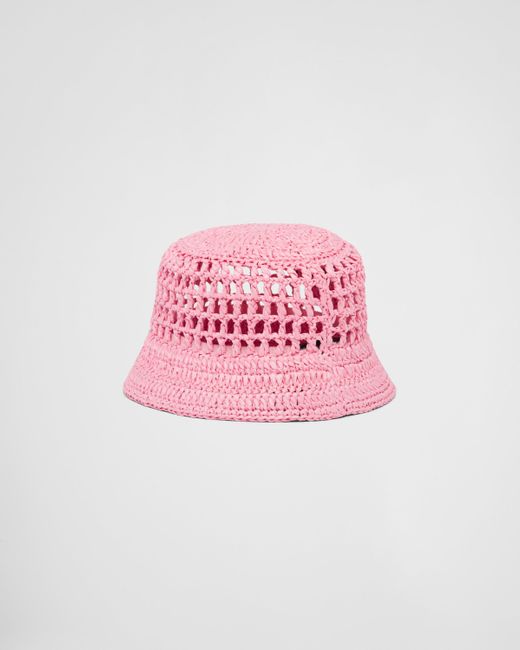 Cappello bucket con ricamo di Prada in Pink