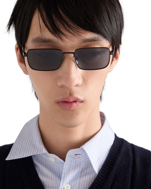 Prada Blue Sunglasses With Logo for men