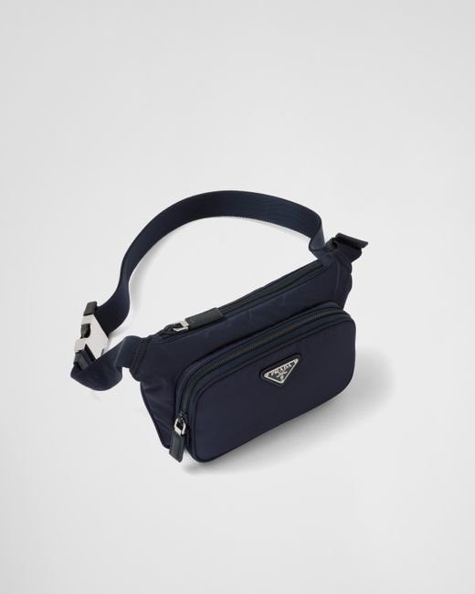 Prada Blue Re-Nylon And Saffiano Leather Shoulder Bag for men
