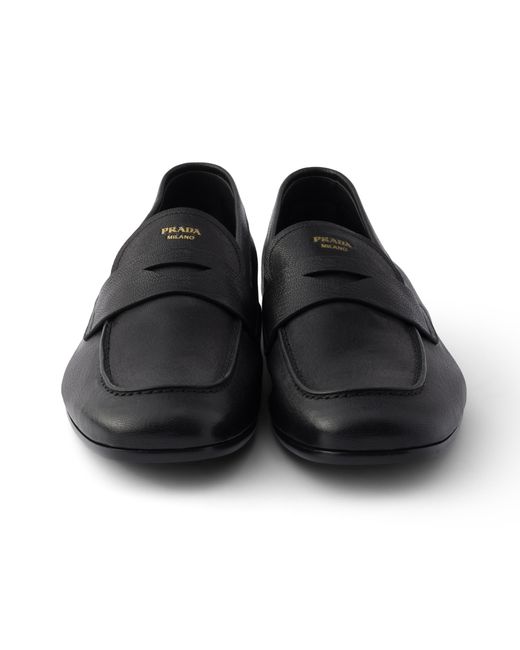 Prada White Leather Loafers for men
